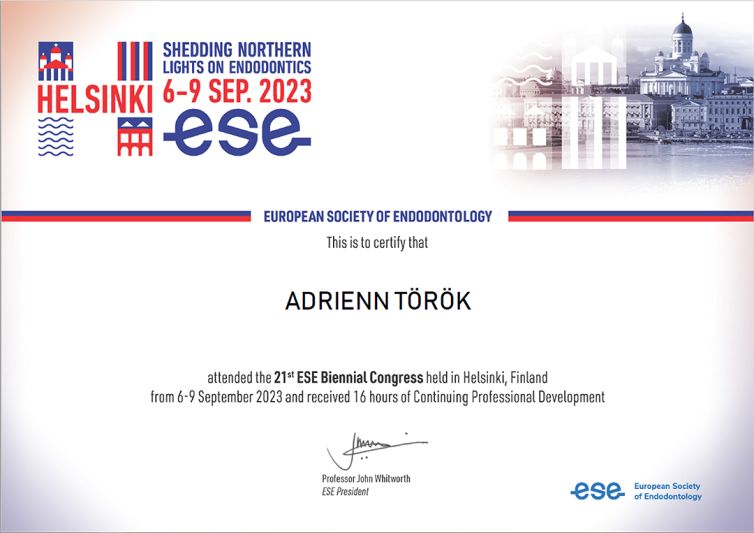 ESE HELSINKI - CERTIFICATE OF ATTENDANCE